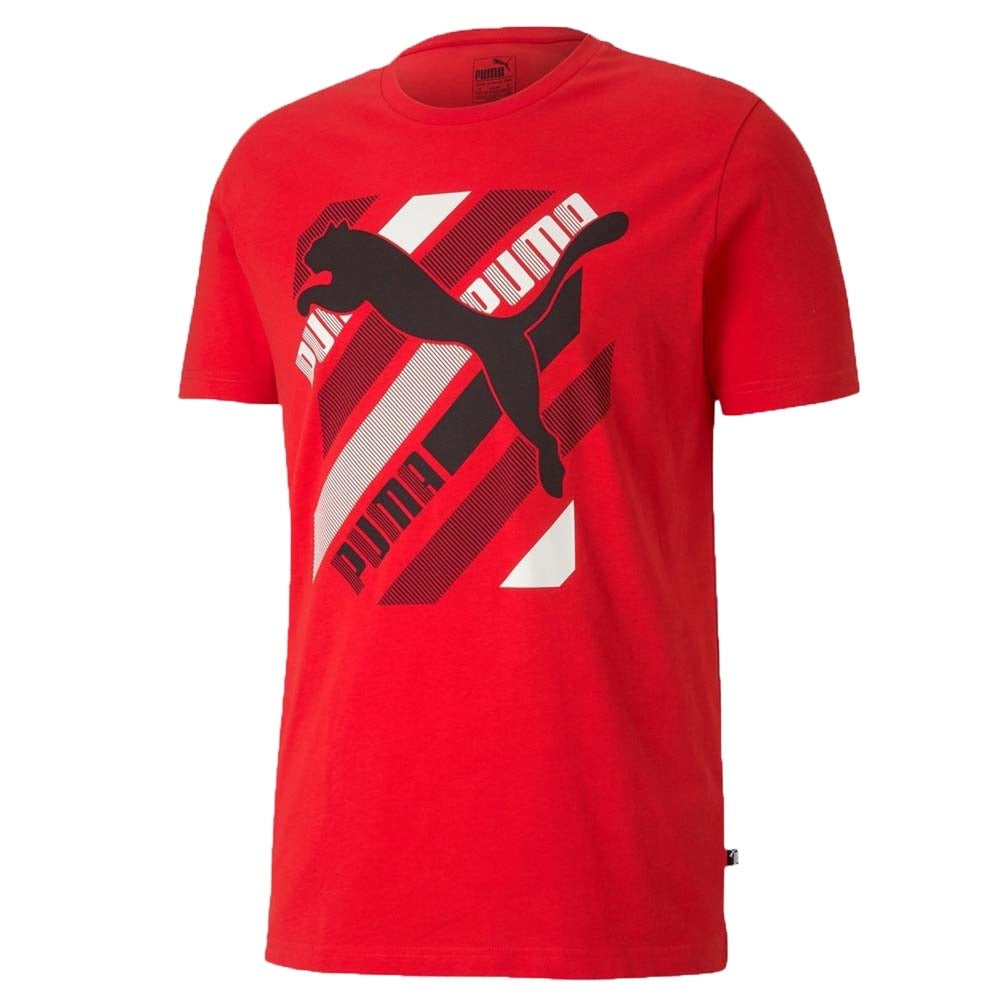 T-SHIRT PUMA 581909 BIANCO NERO ROSSO COTONE
