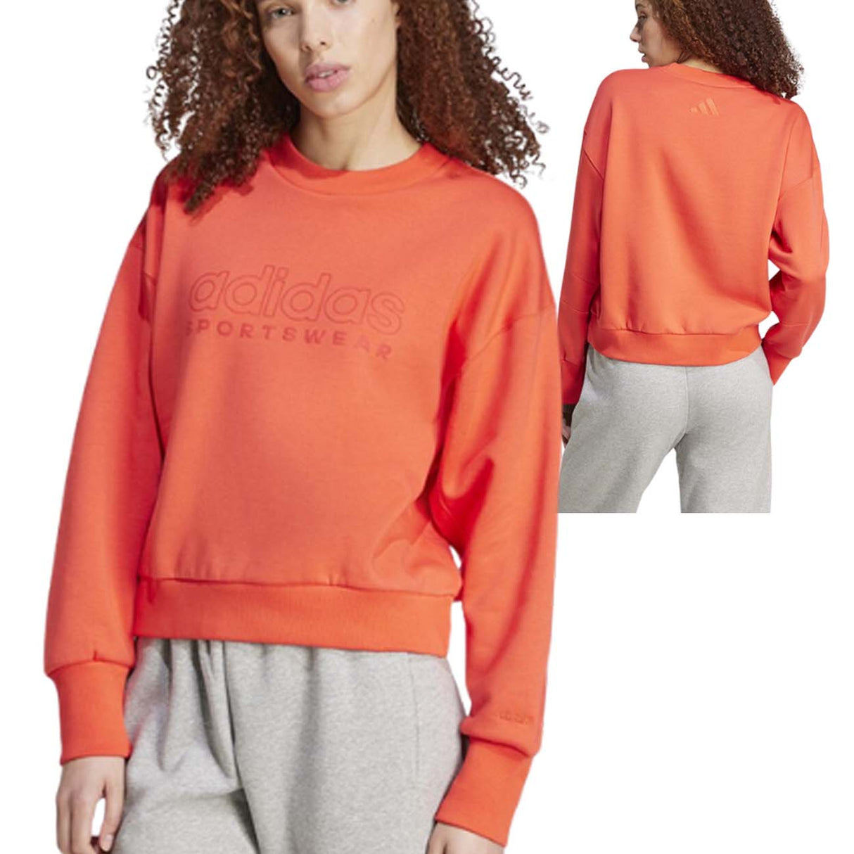 FELPA DONNA ADIDAS IY6838 ARANCIONE COTONE FELPATO