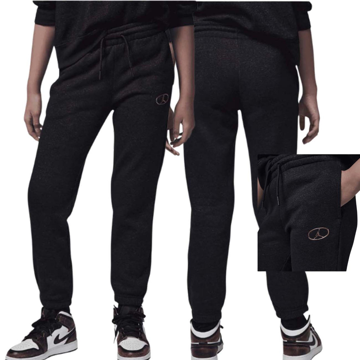JORDAN GIRLS PANTS 45D530 023 BLACK FLEECE
