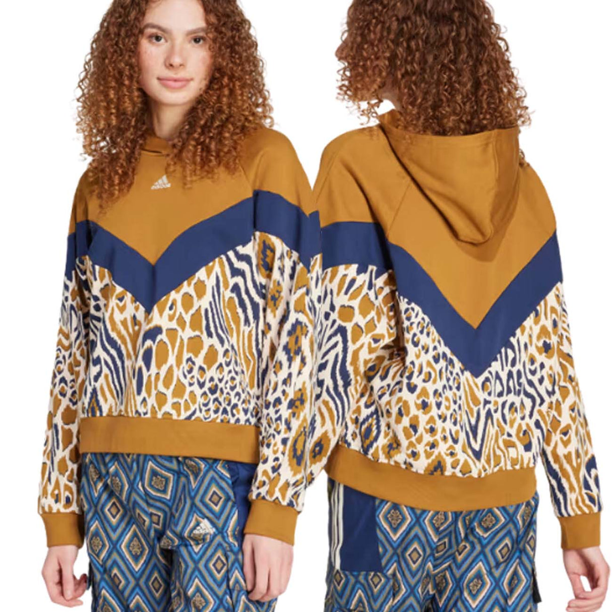 FELPA DONNA ADIDAS IV9738 X FARM RIO SPORT COTONE GARZATO