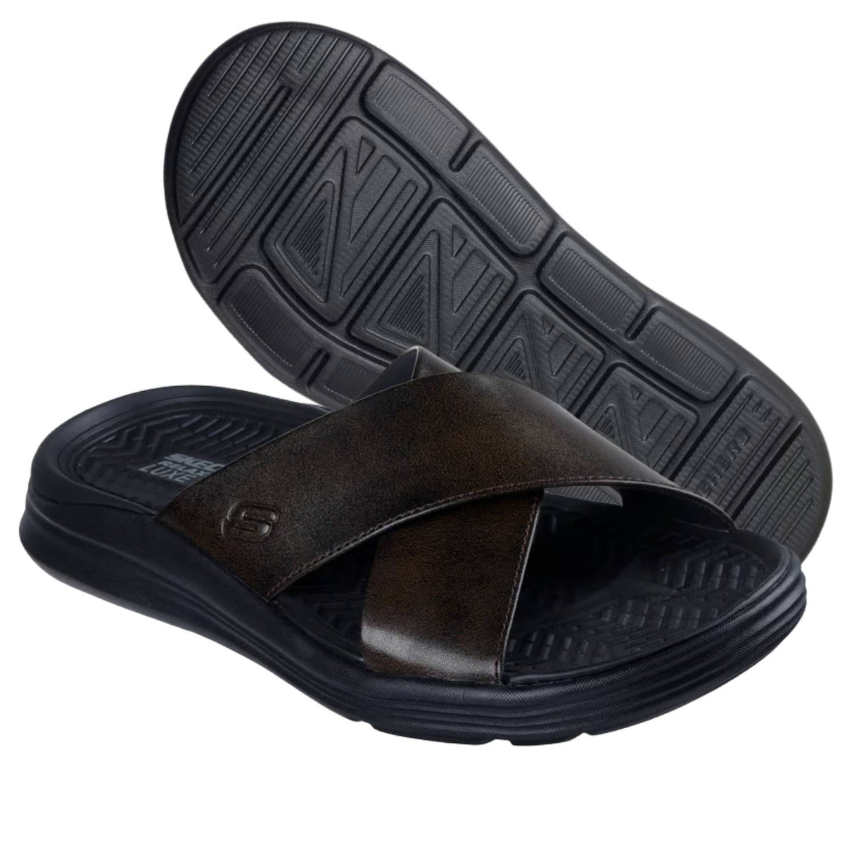 SANDALO SKECHERS 205627 BBK RELAXED FIT SARGO DENAL NERO