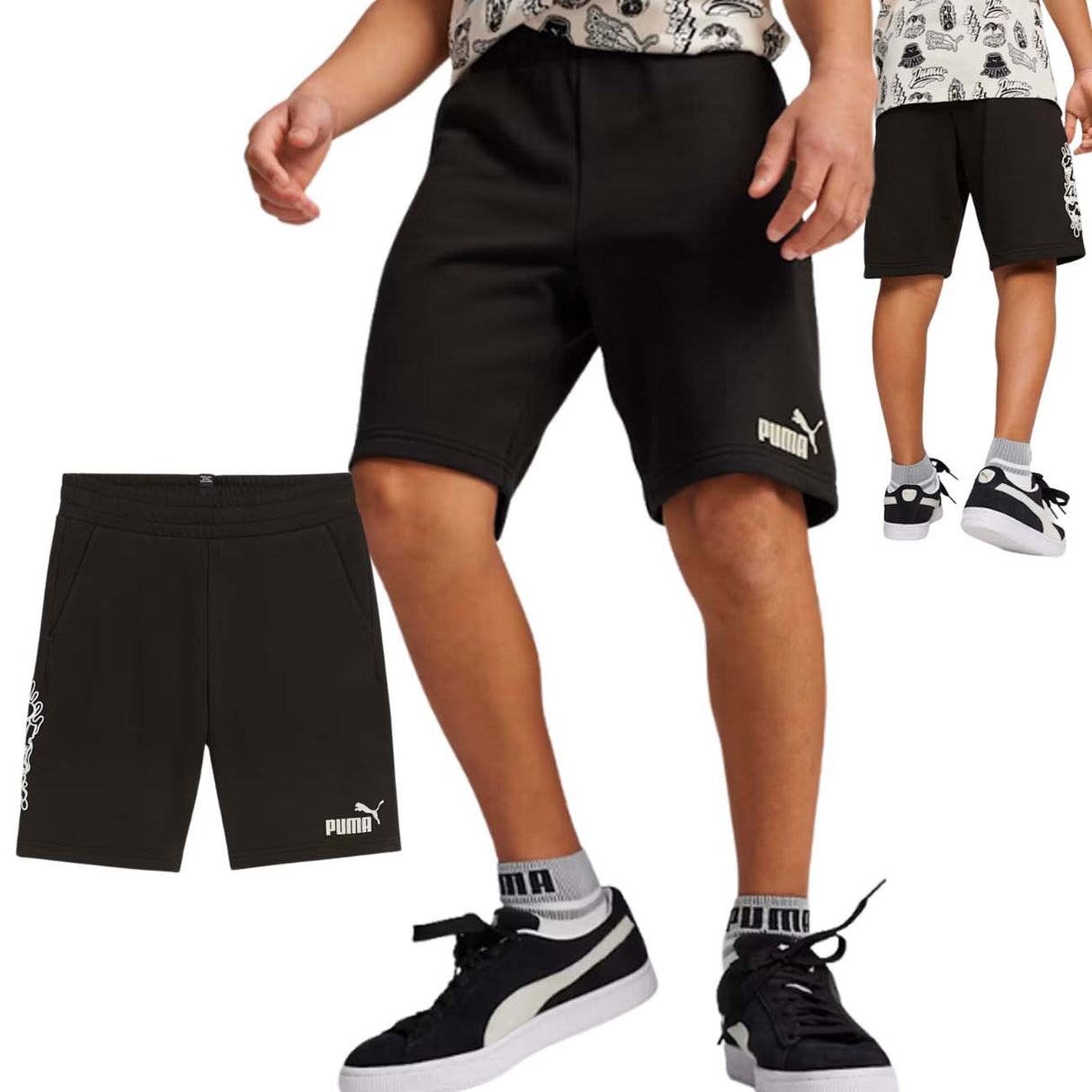 PANTALONCINO BAMBINI PUMA 679247 01 ESS+ Mid 90s NERO