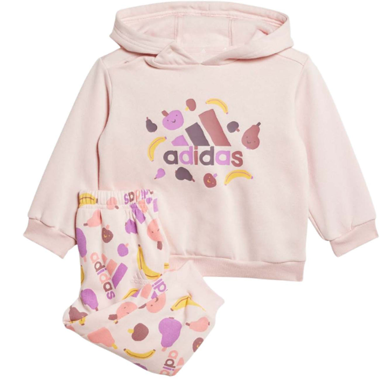 TUTA BAMBINE ADIDAS JF4486 JOGGING ROSA COTONE FELPATO