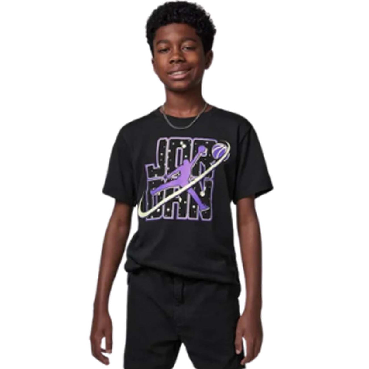 T-SHIRT RAGAZZI JORDAN 95D371 023 FLIGHT GALAXY NERO