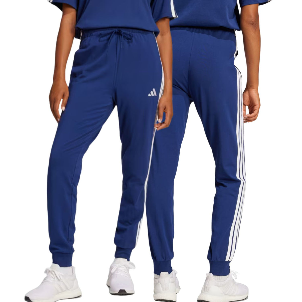 PANTALONE DONNA ADIDAS JE0079 JOGGING COTONE GARZATO BLU