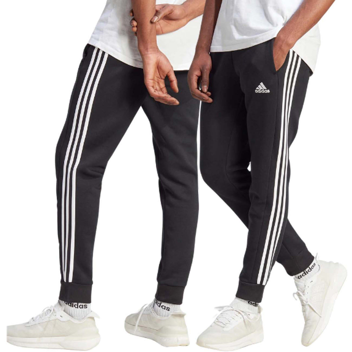 ADIDAS IB4030 ESSENTIALS BLACK COTTON FLEECE PANTS