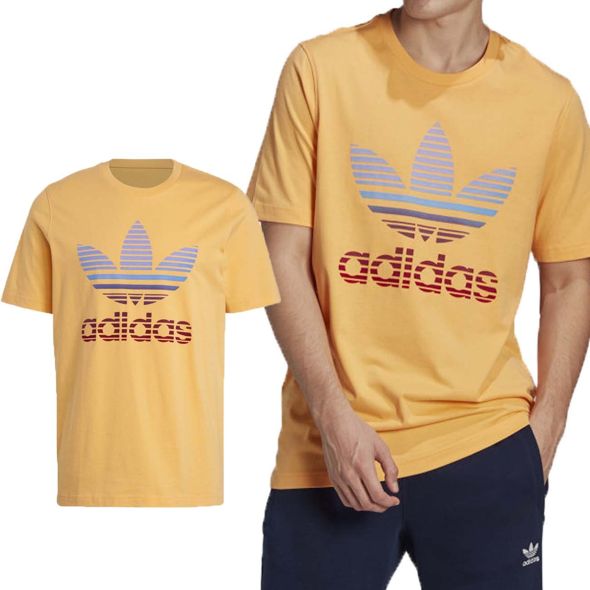 T-SHIRT ADIDAS GN3651 TREFOIL OMBRÉ COTONE