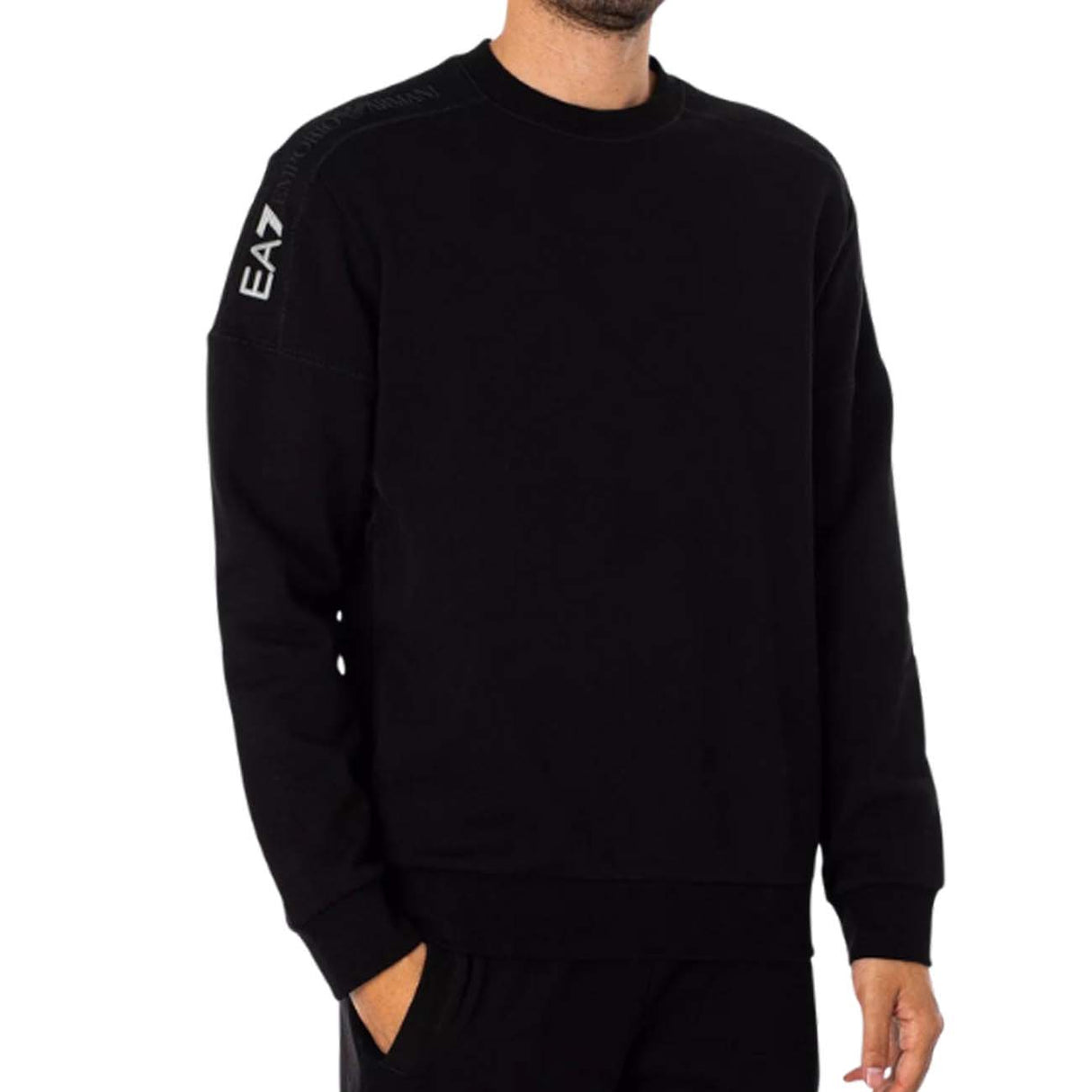 FELPA ARMANI EA7 I24 6DPM13 PJVTZ 1200 NERO COTONE FELPATO