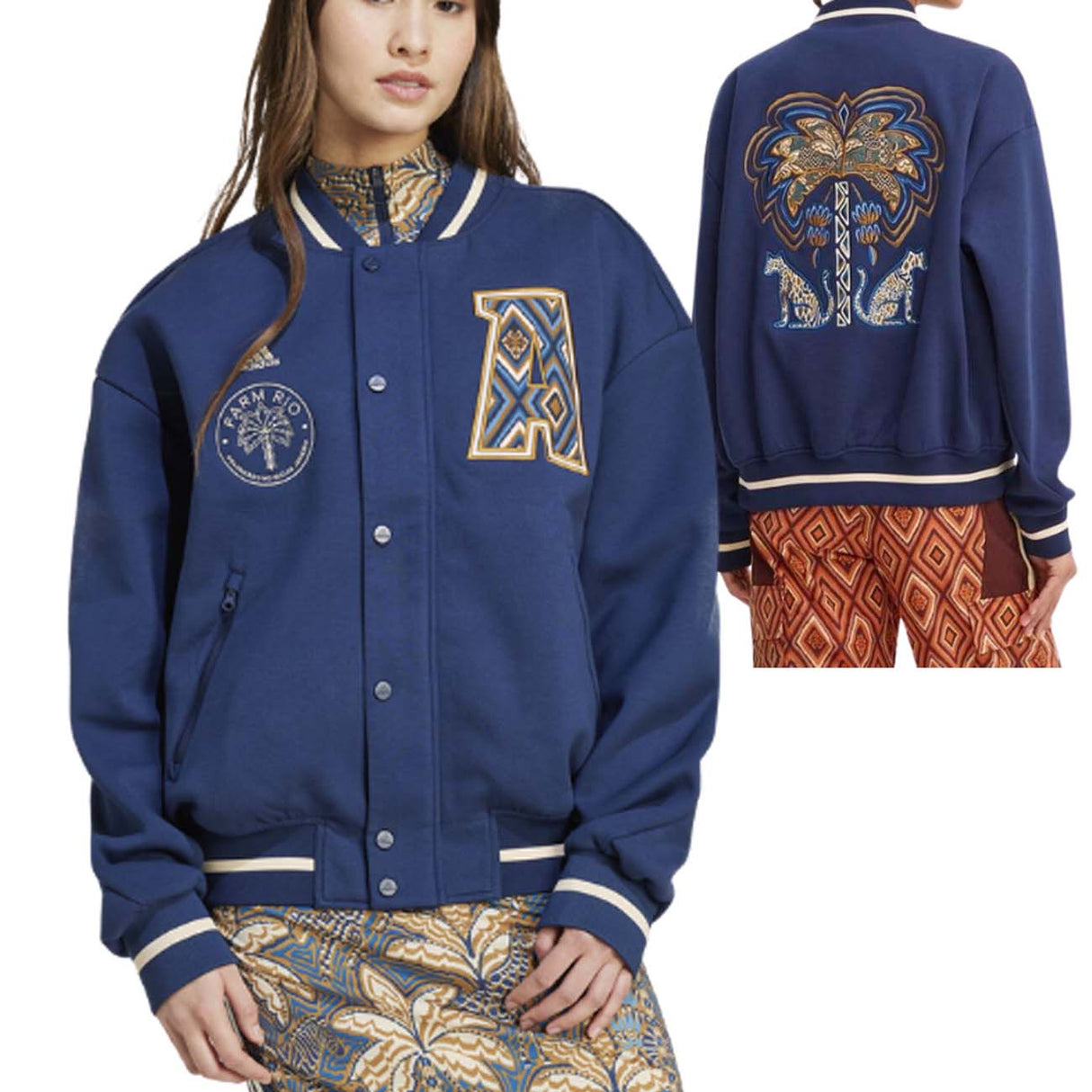 GIACCA DONNA ADIDAS JE9219 X FAM VARSITY BLU