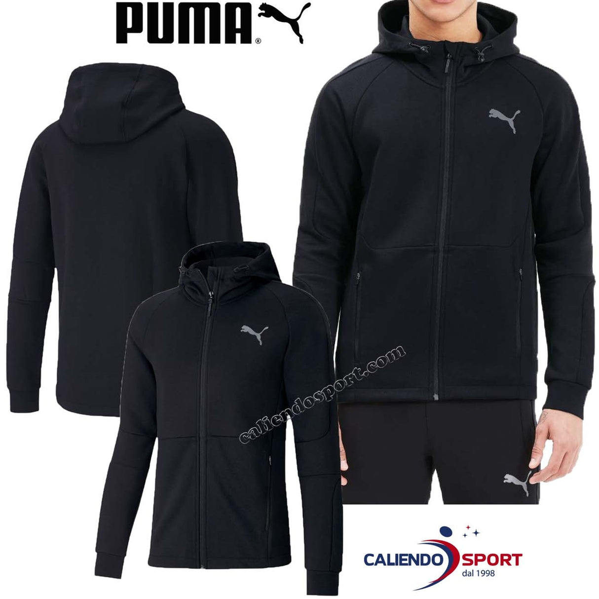 SWEAT-SHIRT PUMA 583467 01 NOIR EVOSTRIPE ZIP INTÉGRAL DRYCELL