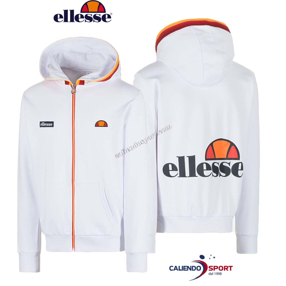 ELLESSE EHM219S20 SWEAT À CAPUCHE À ZIP COMPLET EN COTON BROSSÉ