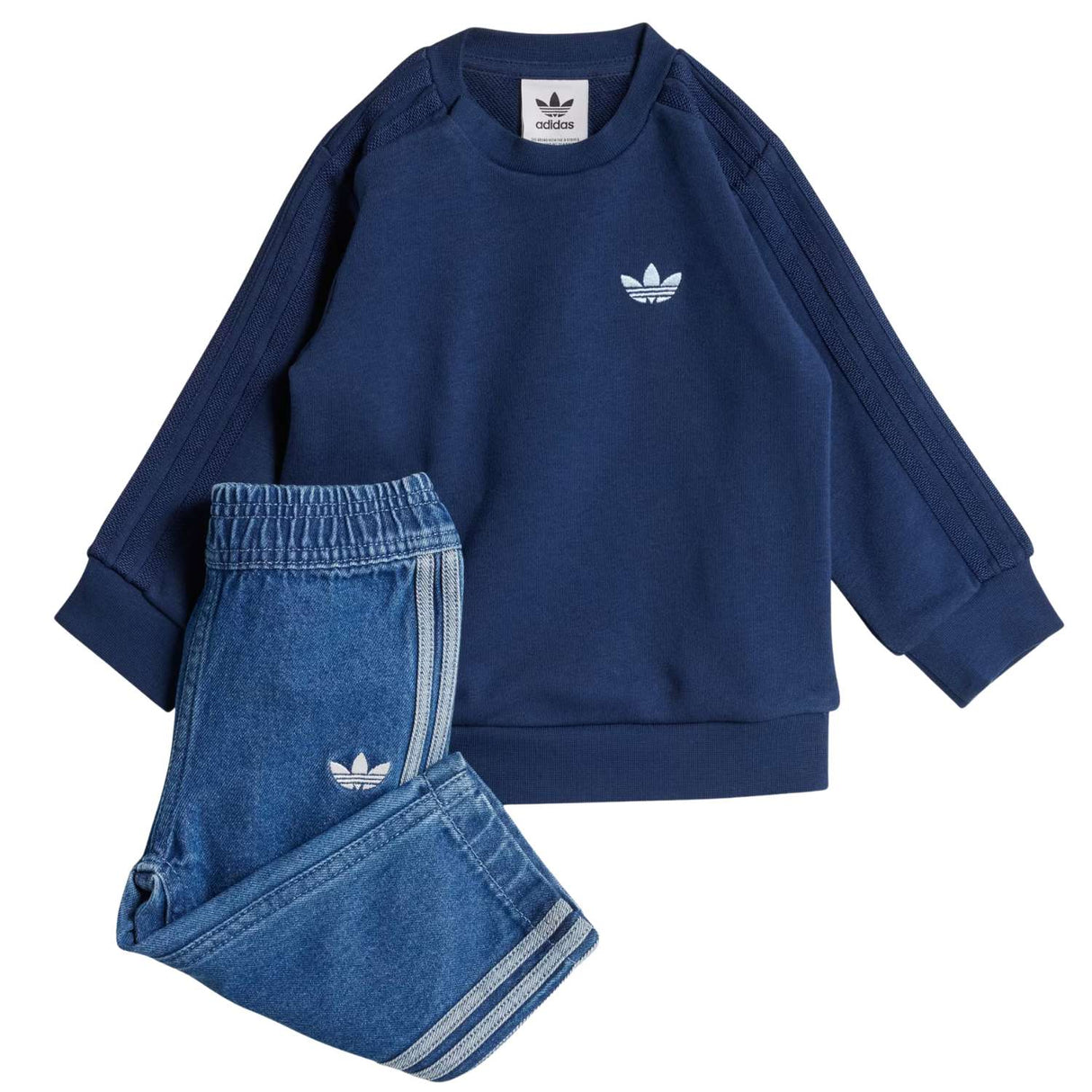 COMPLETO BAMBINI ADIDAS JD5826 DENIM CREW JEANS