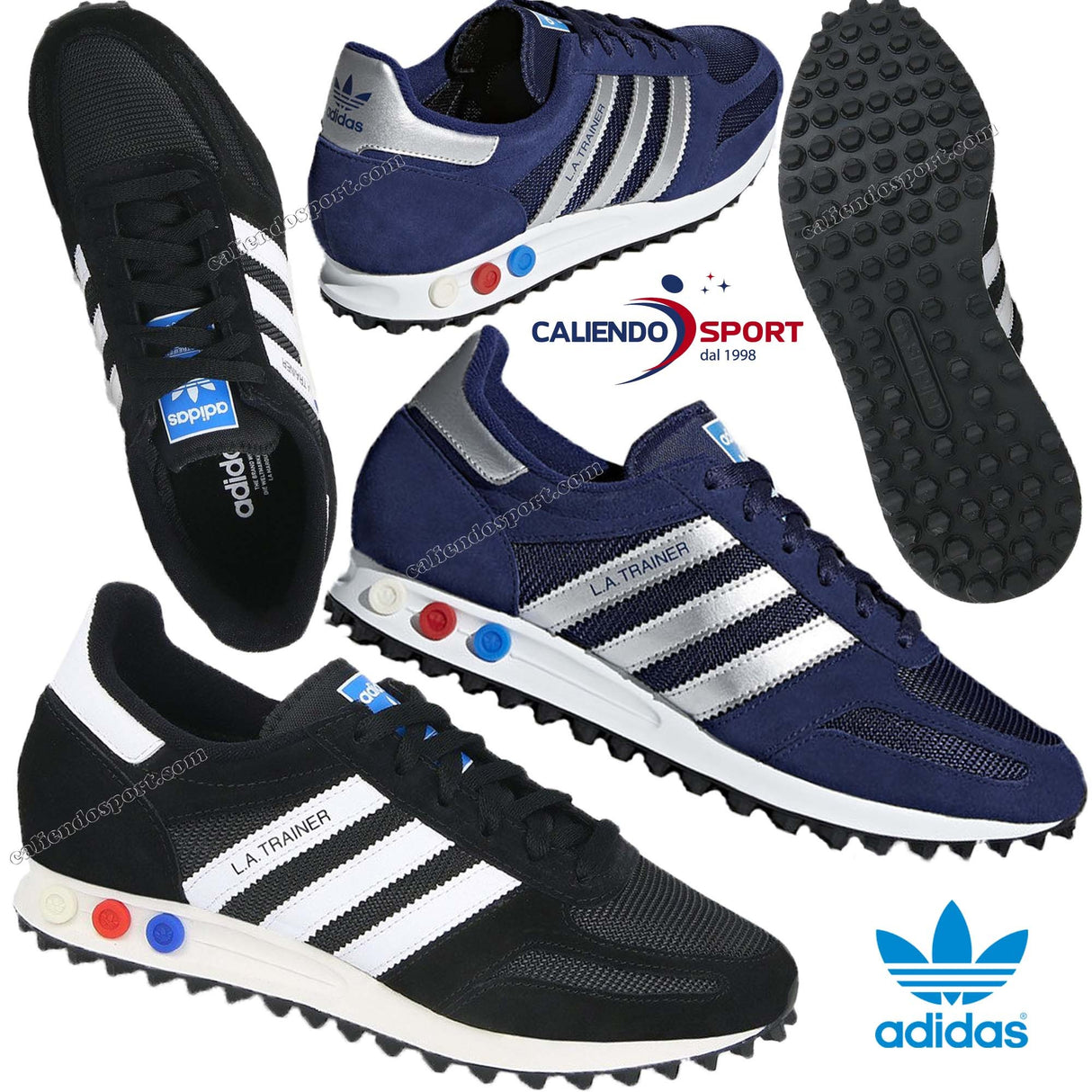SCARPE LA TRAINER UOMO CQ2277 CQ2278 BLU NERO ADIDAS ORIGINALS
