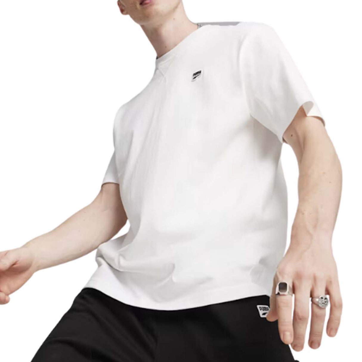 T-SHIRT PUMA 625925 02 Écusson DOWNTOWN COTON BLANC