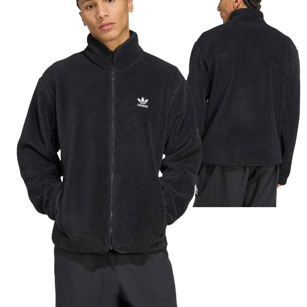 GIACCA ADIDAS JV7676 TREFOIL ESSENTIALS FELPATA NERO