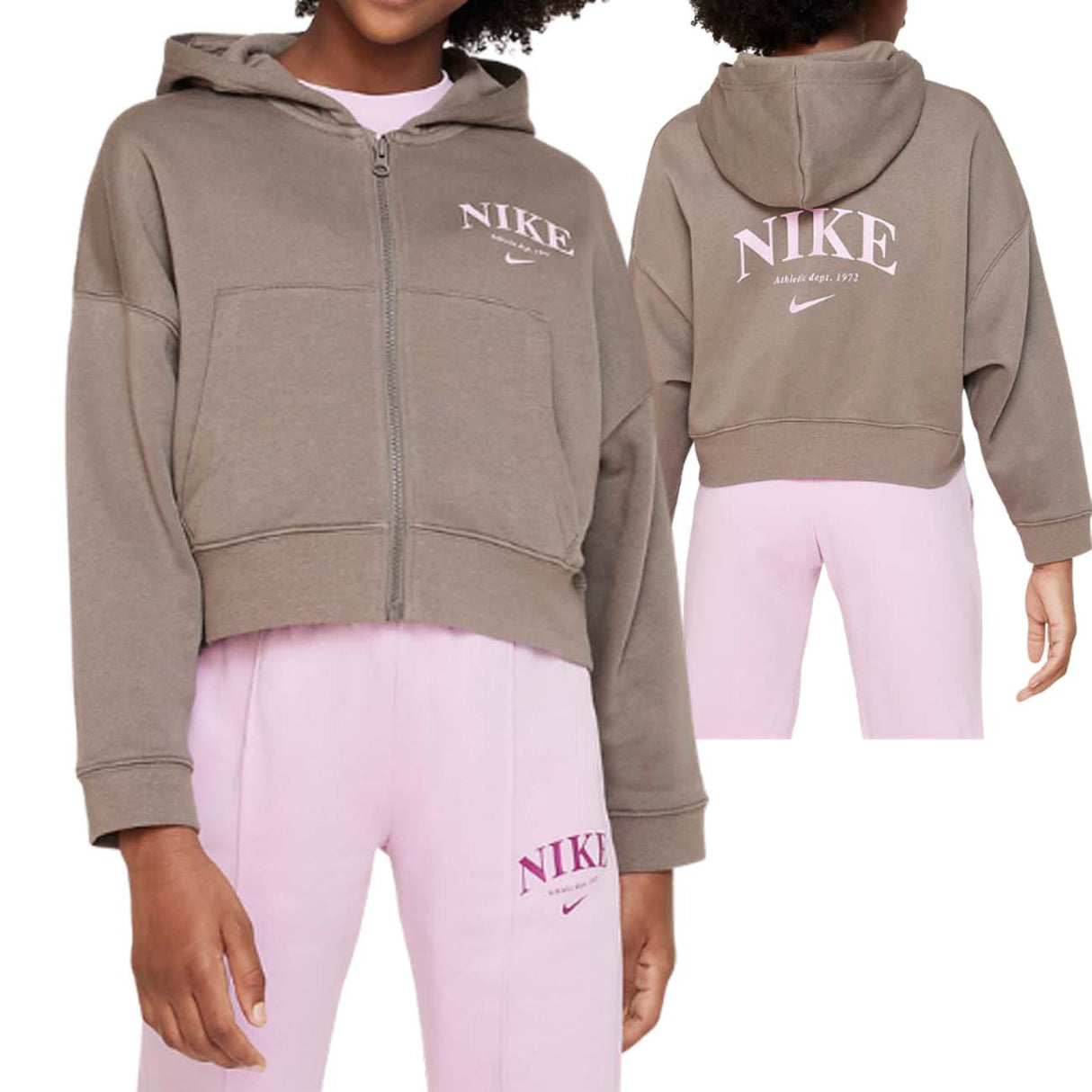 FELPA RAGAZZE NIKE DV2565 040 COTONE FELPATO