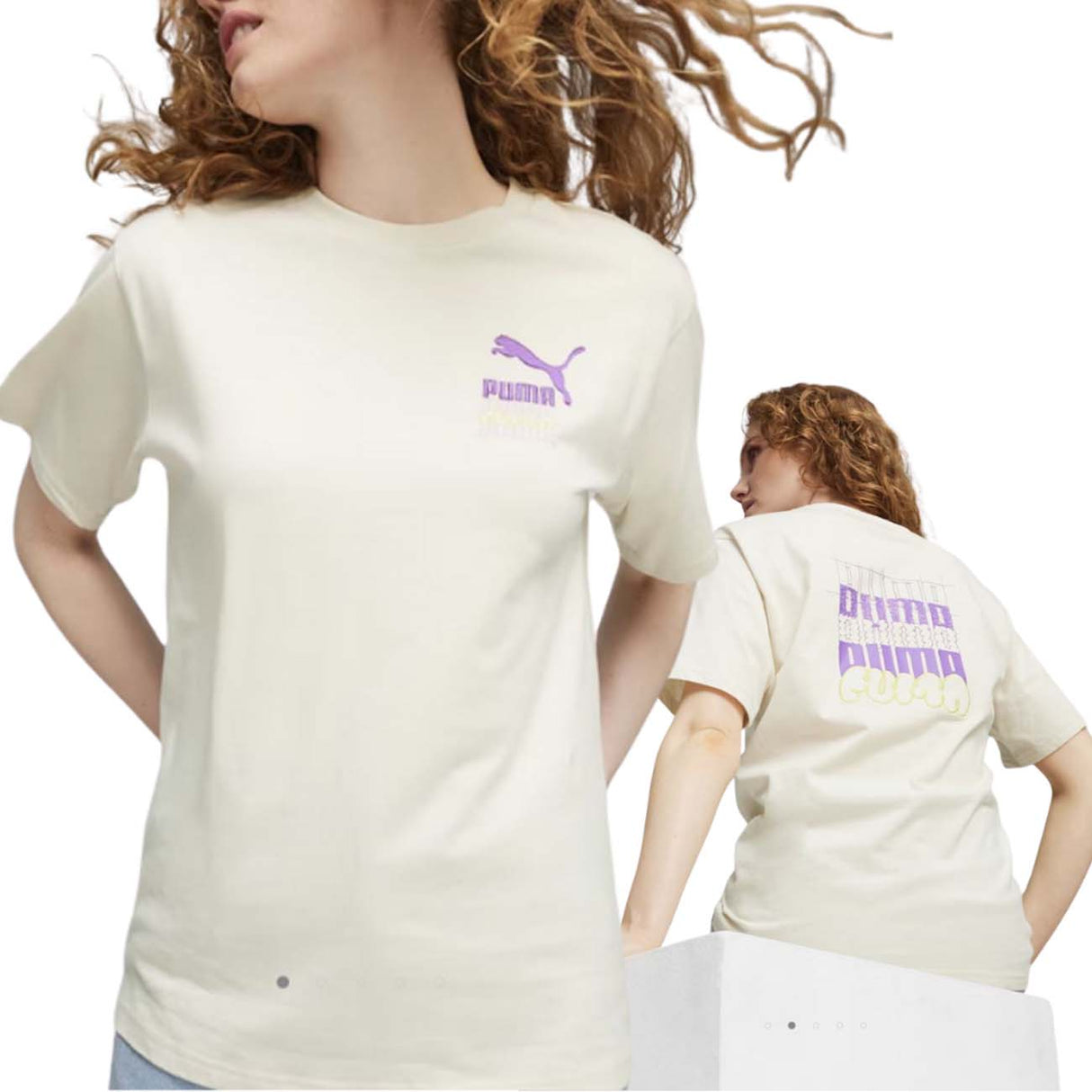 T-SHIRT DONNA PUMA 624972 87 CLASSIC BRAND LOVE BEIGE