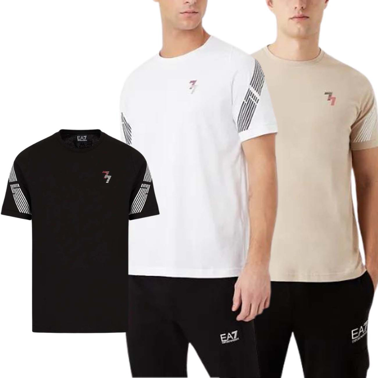 T-SHIRT EN COTON ARMANI EA7 3RPT03 PJ3BZ 7 LIGNES