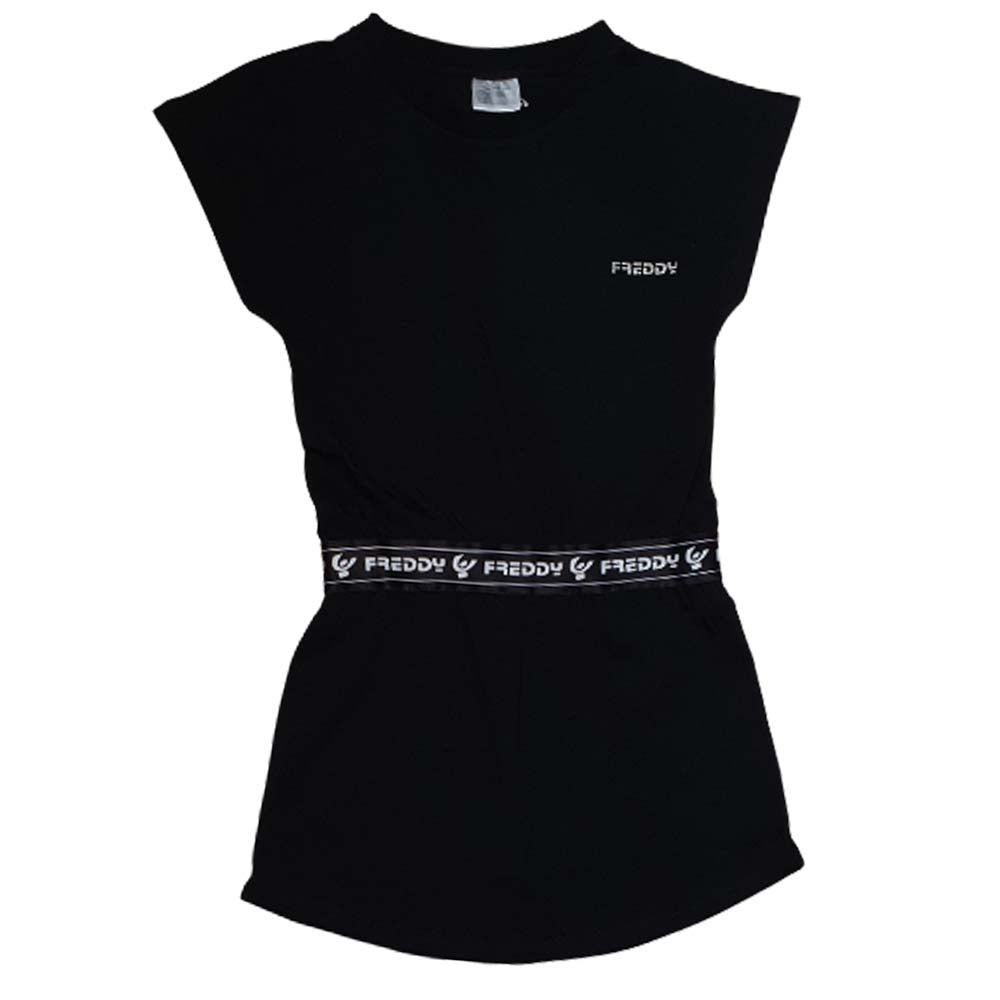 VESTITO RAGAZZE FREDDY FR1287 NERO BEIGE COTONE
