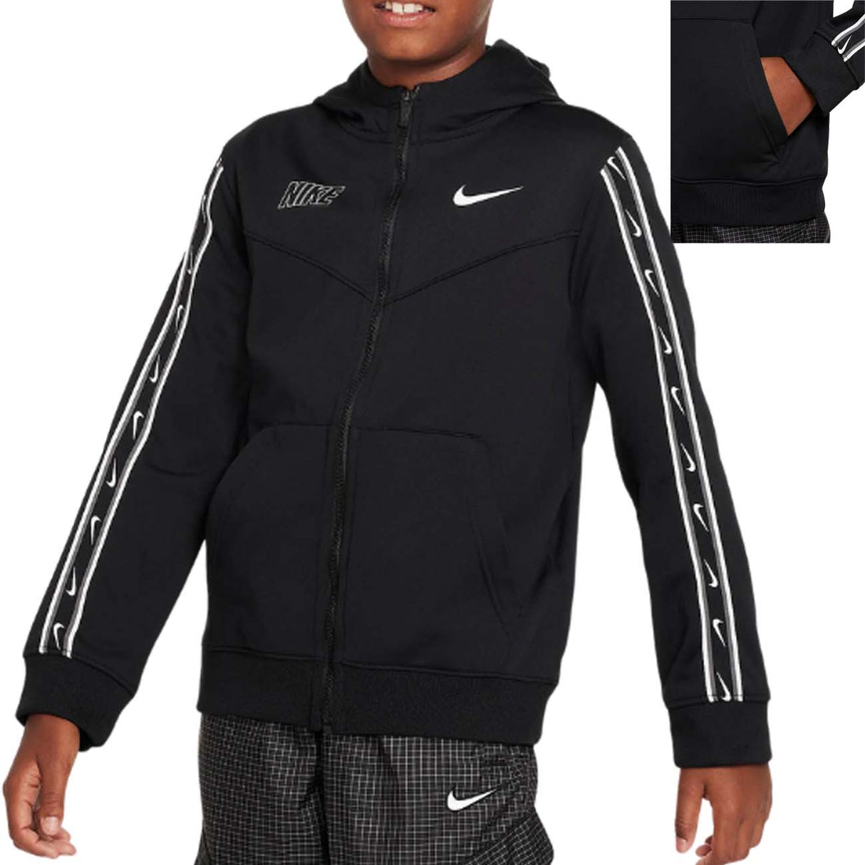 FELPA RAGAZZI NIKE DZ5622 015 SPORTWEAR REPEAT NERO