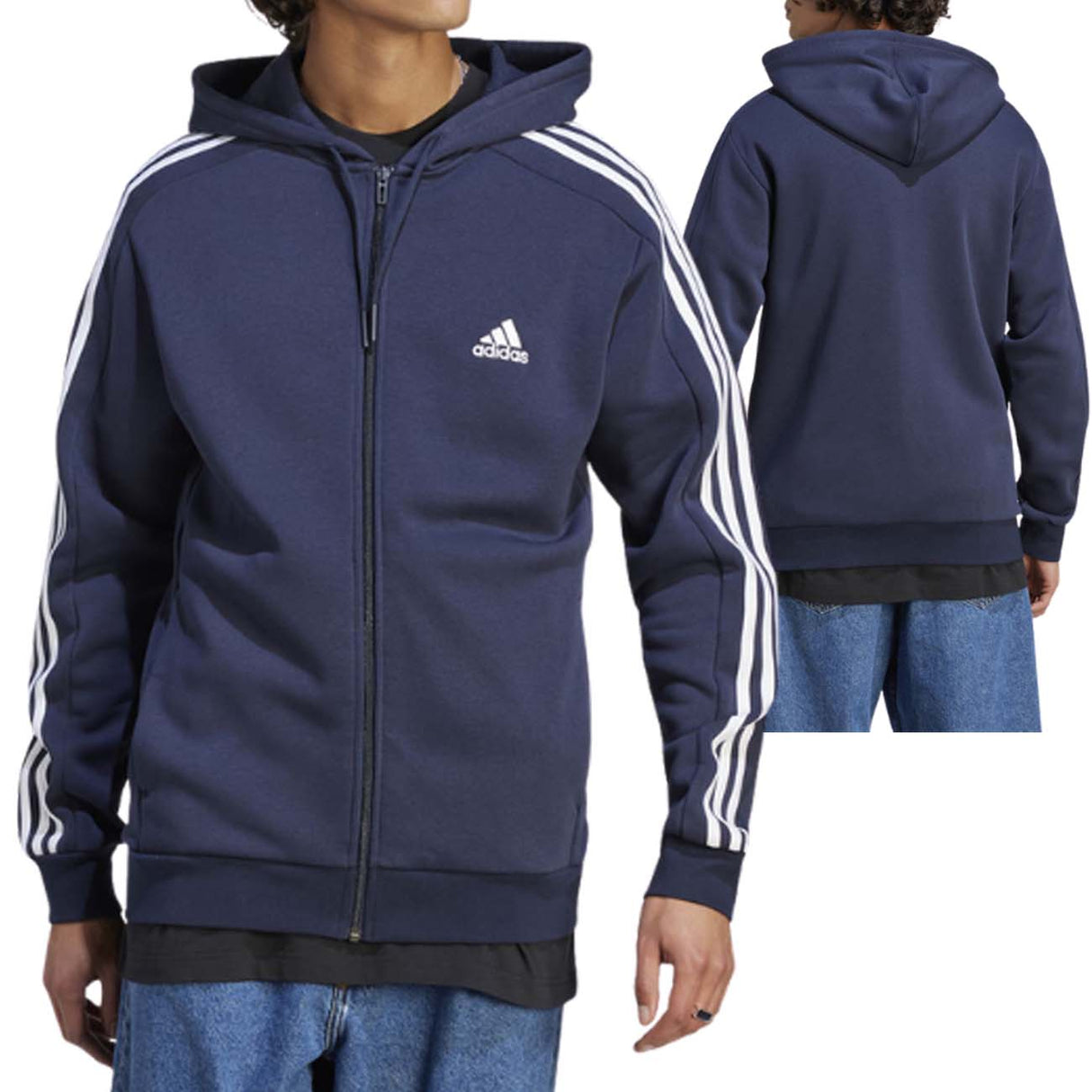 FELPA ADIDAS IJ6478 ESSENTIALS COTONE FELPATO BLU