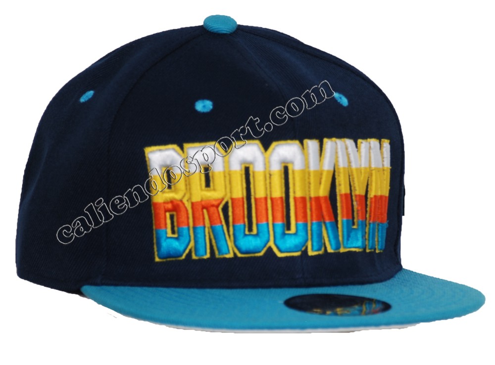 CAPPELLO CON VISIERA LARGA UOMO DONNA UNISEX BROOKLYN AZZURRO BLU NERO
