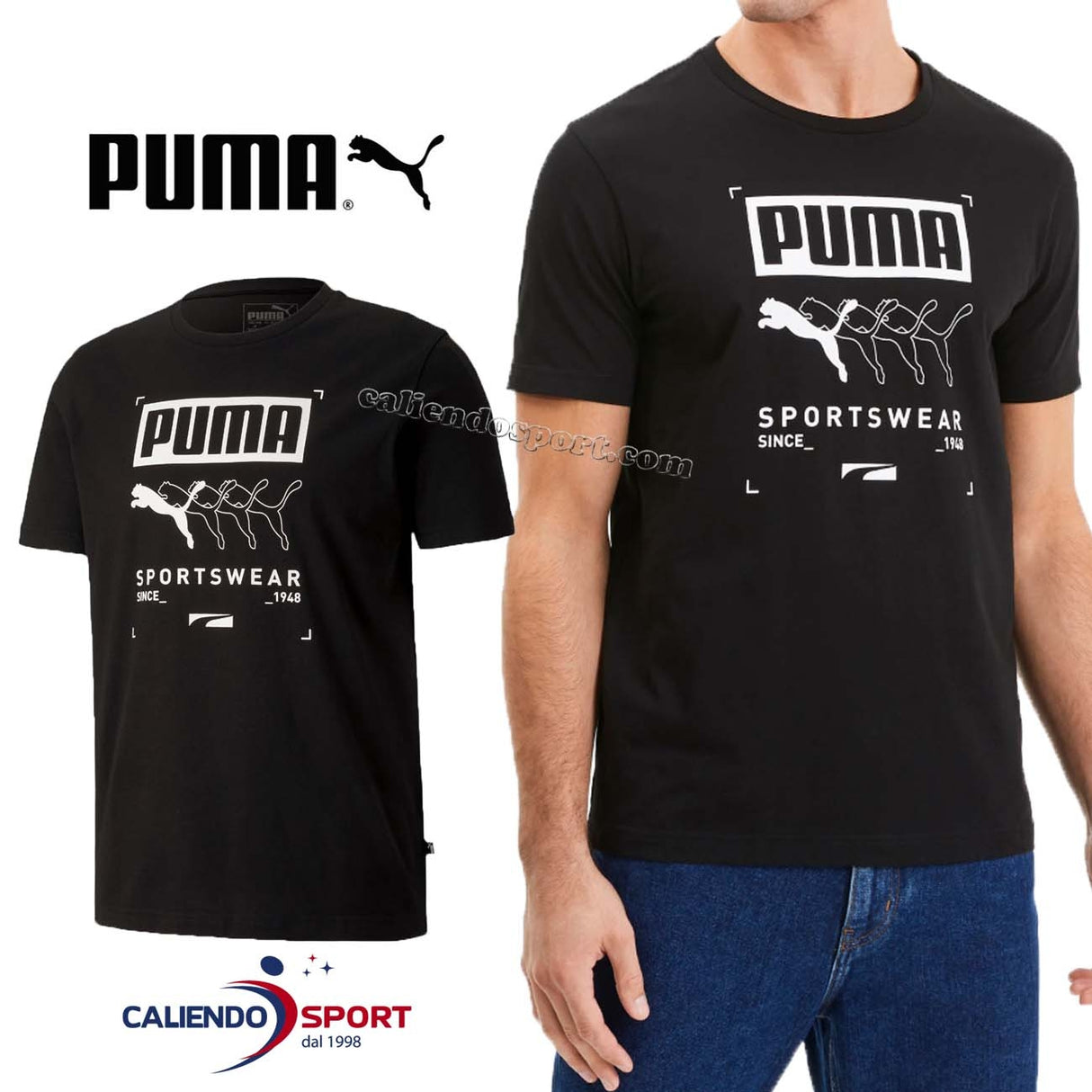 T-SHIRT PUMA 581908 01 NERO GIRO COLLO