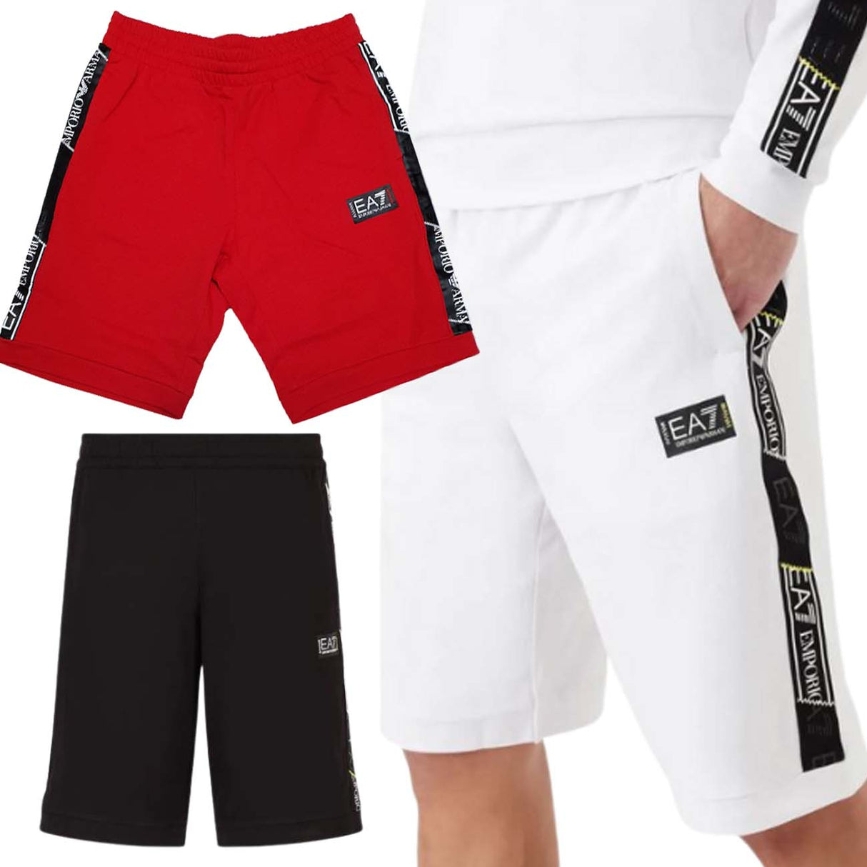 PANTALONCINO RAGAZZI ARMANI EA7 3RBS56 BJ05Z LOGO SERIES