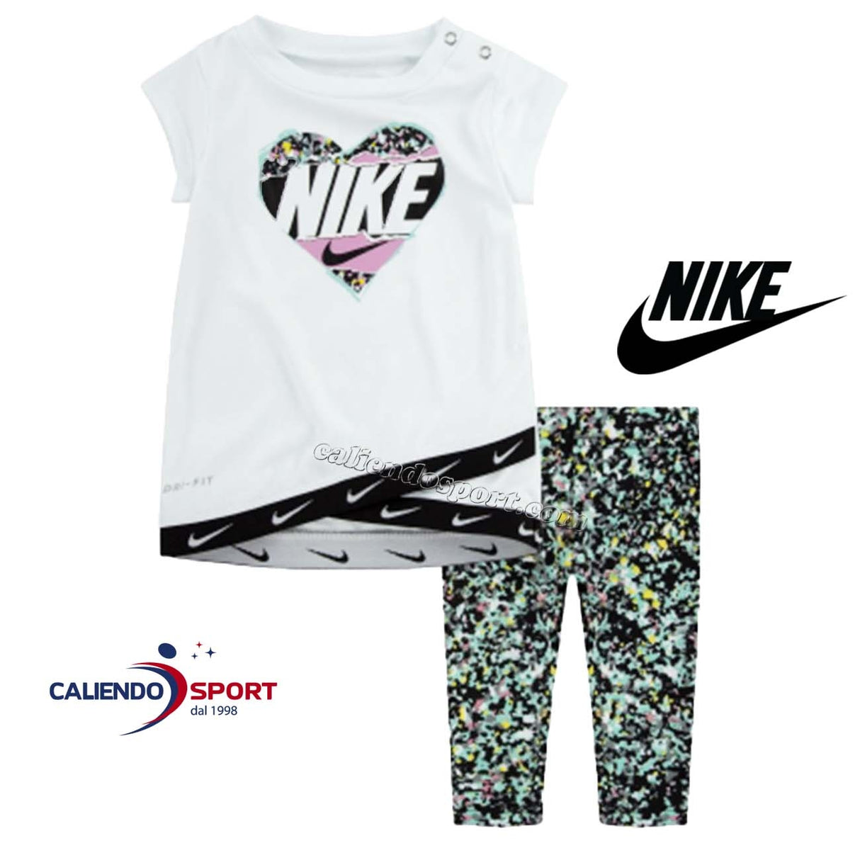 COMPLETO NIKE BAMBINA 16G019 E8G T-SHIRT+PANTALONCINO