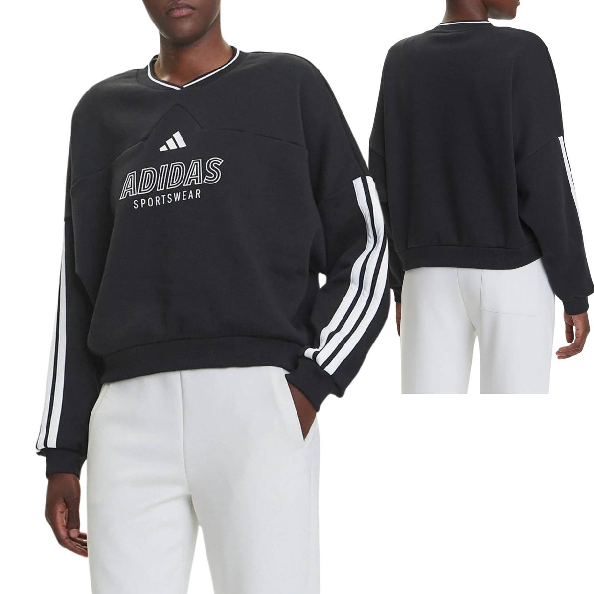 FELPA DONNA ADIDAS JN2673 TIRO NERO COTONE FELPATO