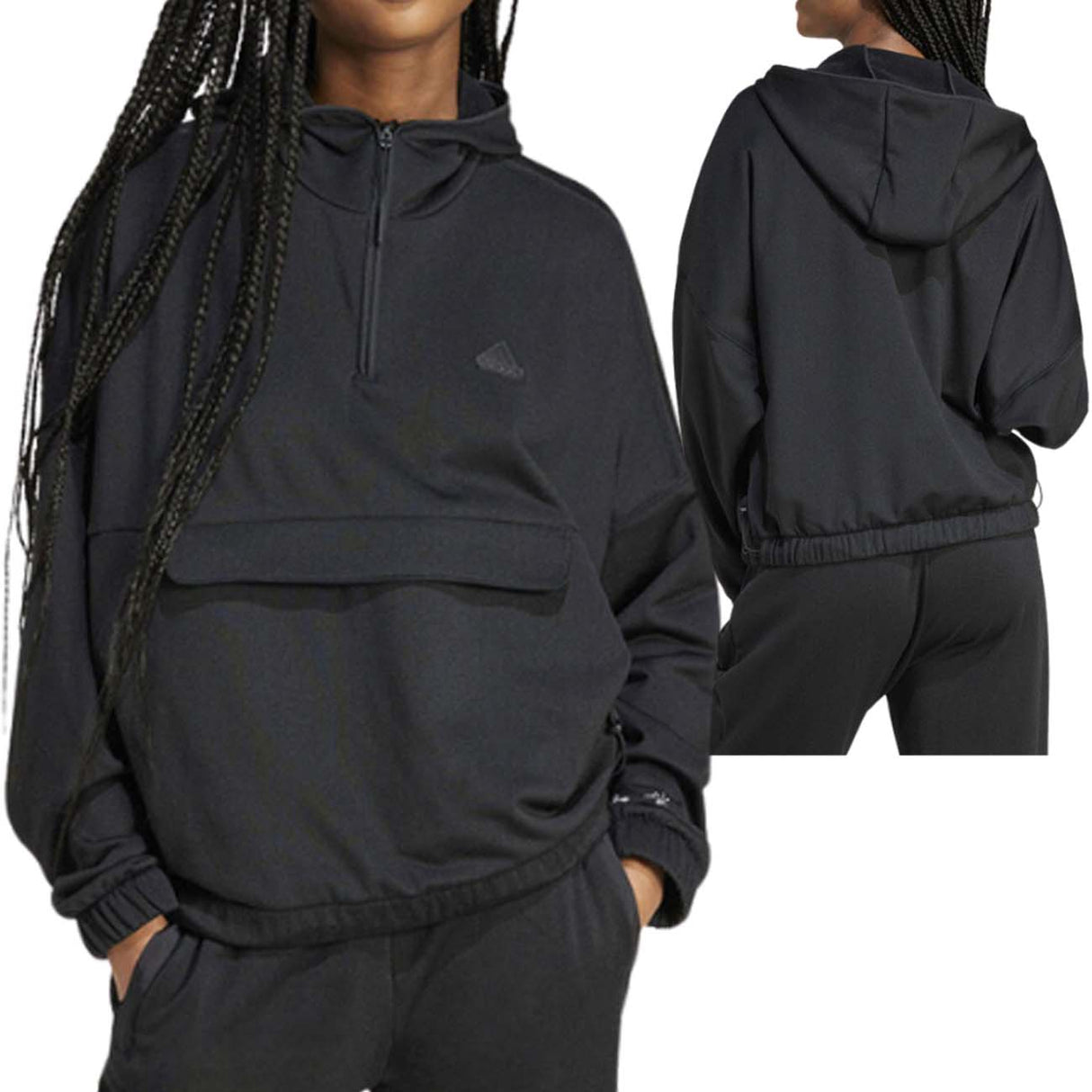 FELPA DONNA ADIDAS IV7524 CITY ESCAPE NERO FELPATA