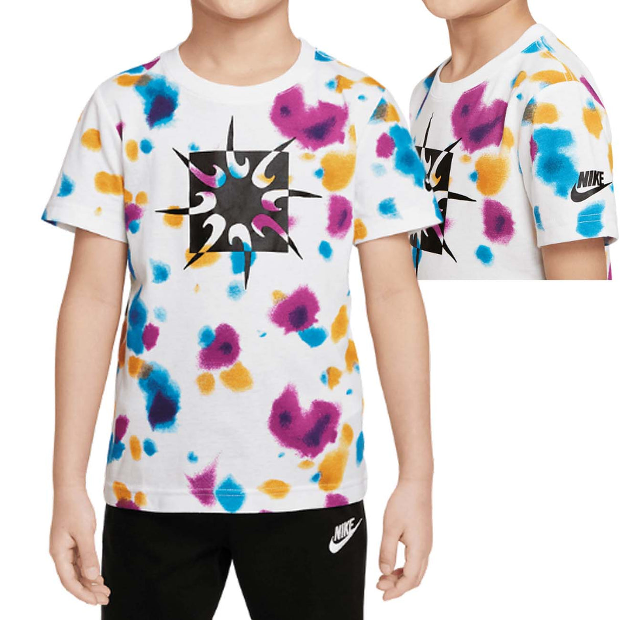 T-SHIRT BAMBINI NIKE 86J667 001 BIANCO COTONE