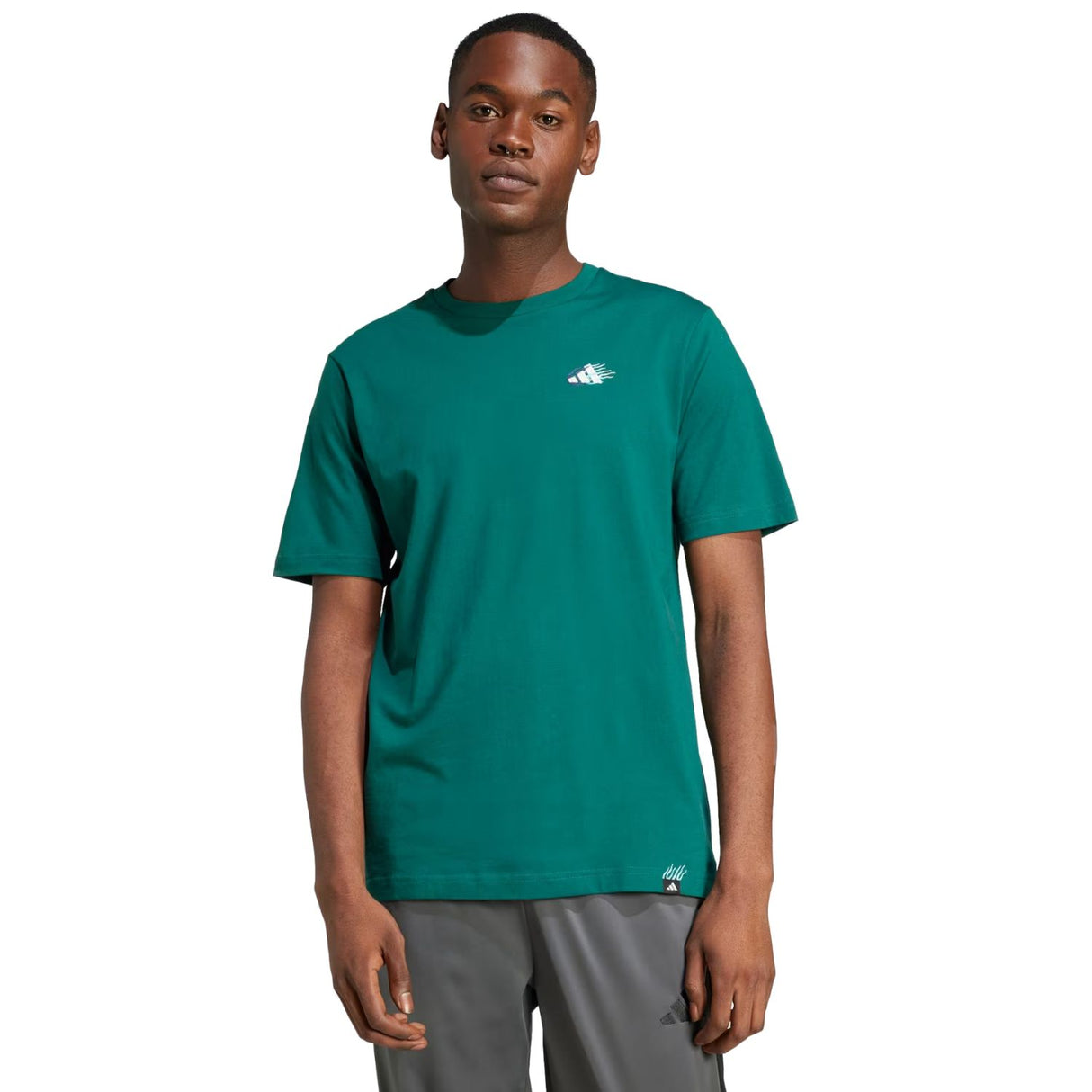T-SHIRT ADIDAS JJ3980 GRAFICA LOUNGE MINI VERDE