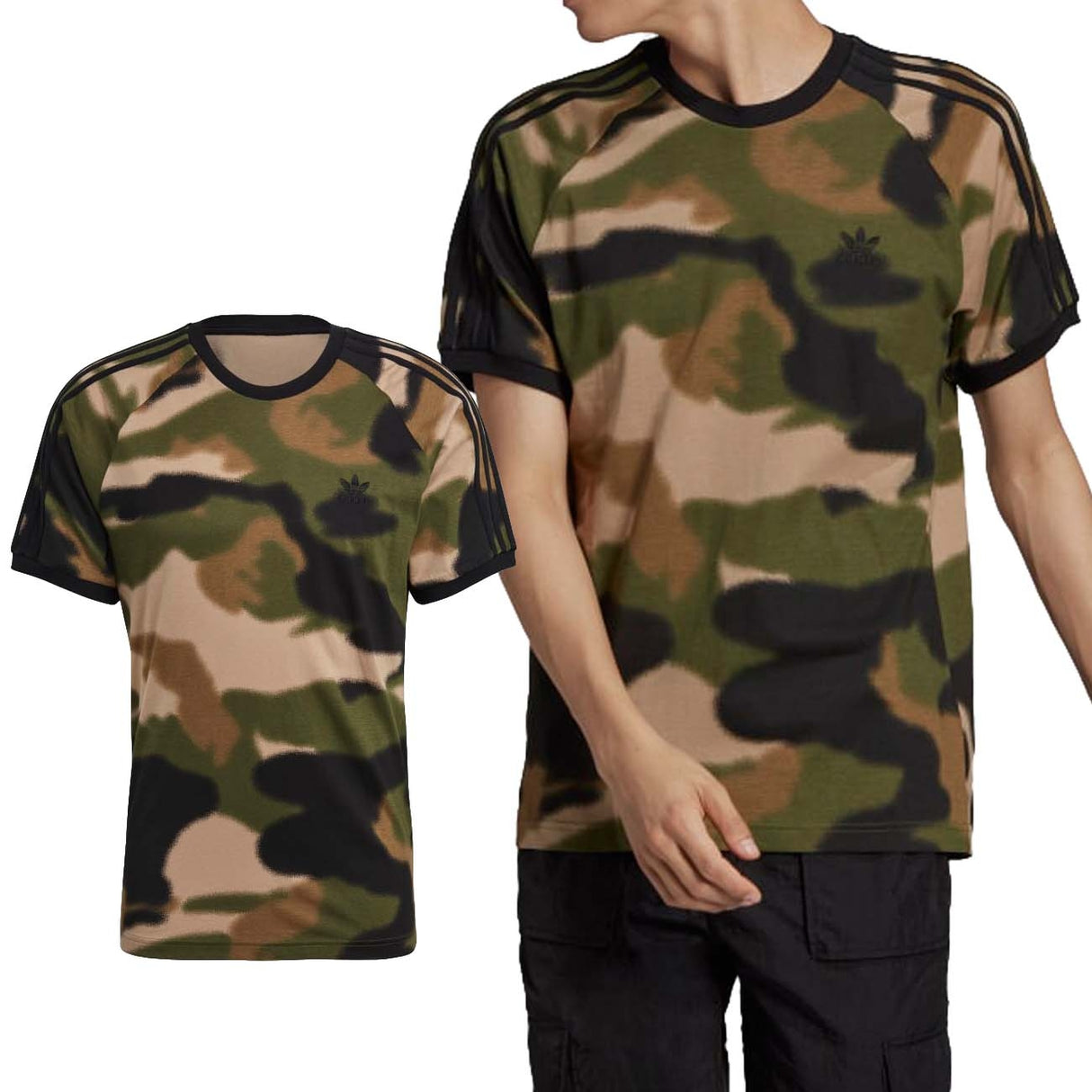 T-SHIRT MILITAIRE ADIDAS GN1882 CAMOUFLAGE À 3 BANDES