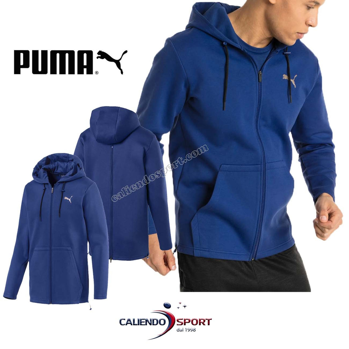 GIACCA PUMA 516868 02 TRAINING VENT Q4HOODED AZZURRO