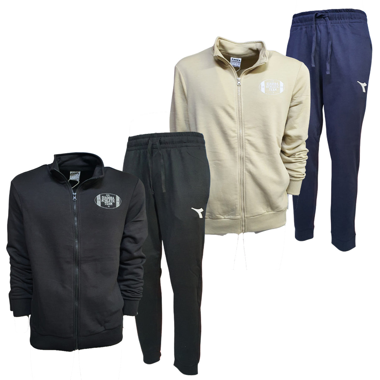 TUTA DIADORA 182906 COTONE GARZATO NERO BEIGE