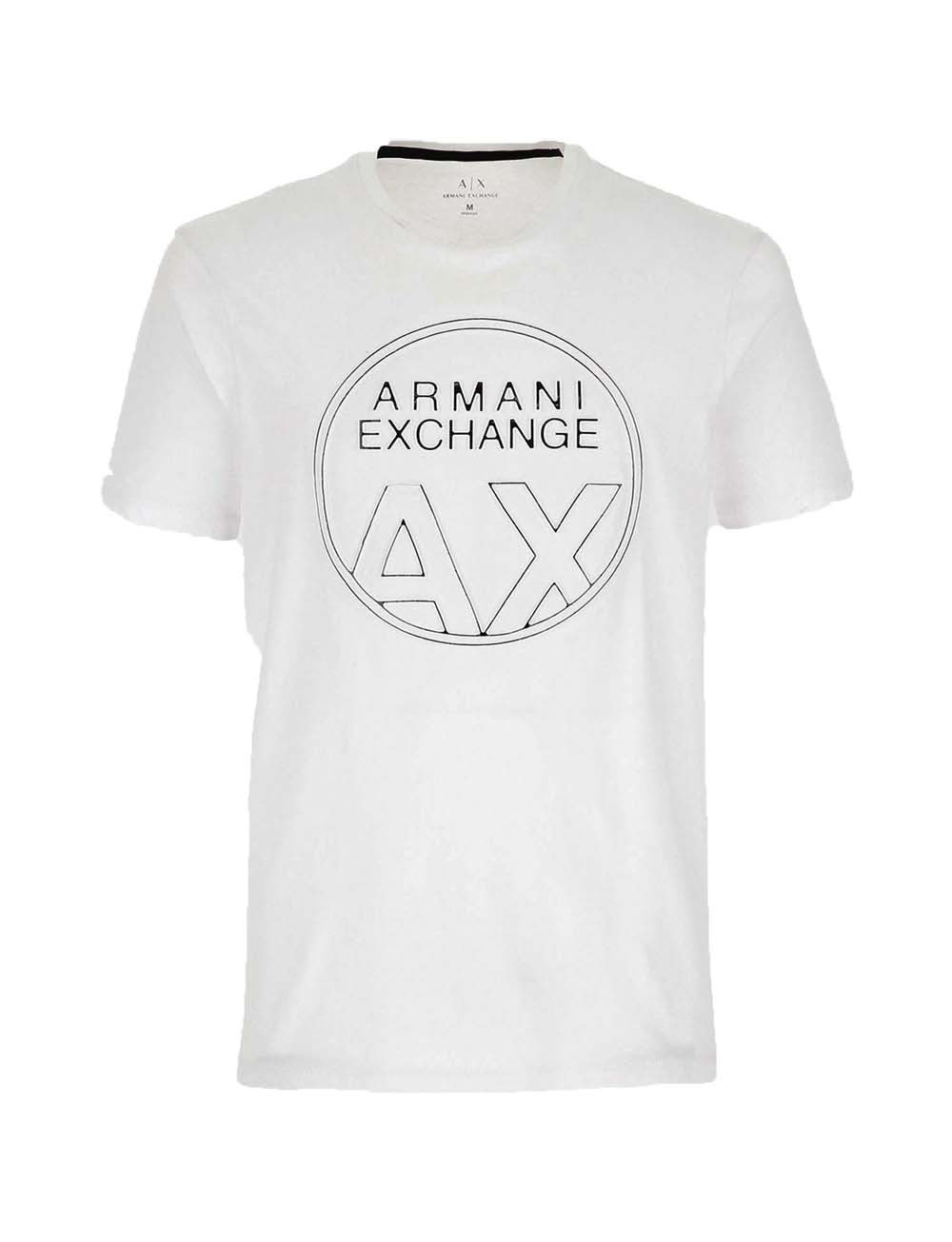 T-SHIRT ARMANI UOMO 3GZTBA NERO BIANCO COTONE STAMPA