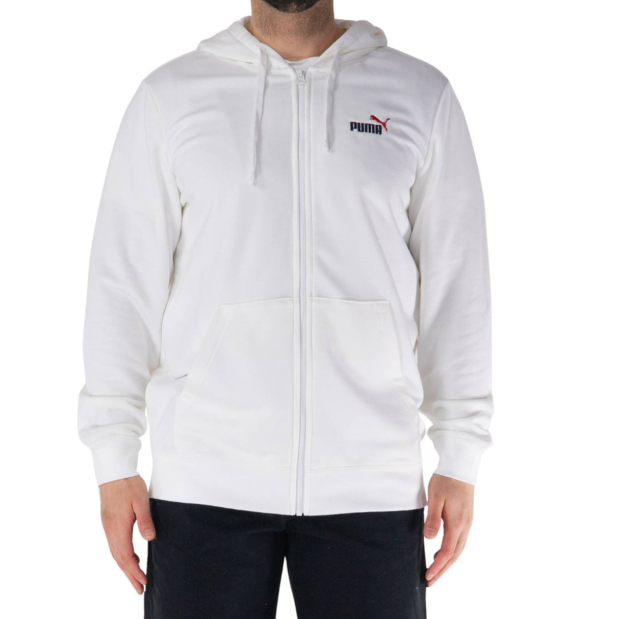 FELPA PUMA 684721 02 CAPPUCCIO COTONE GARZATO BIANCO