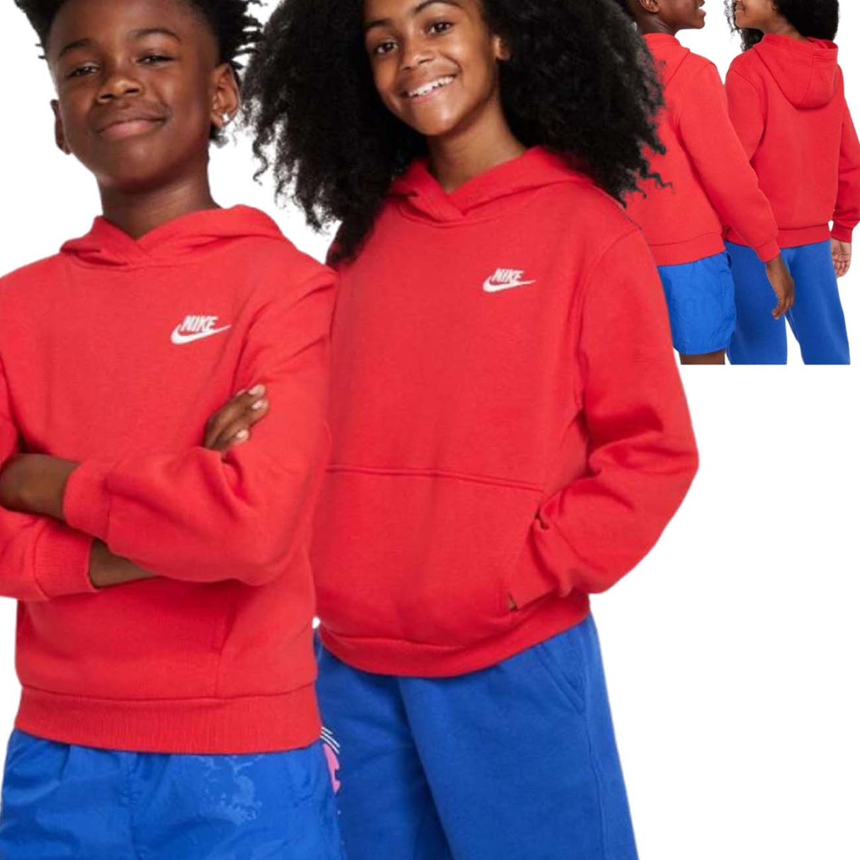 FELPA RAGAZZI NIKE FD3000 657 COTONE FELPATO ROSSO UNISEX