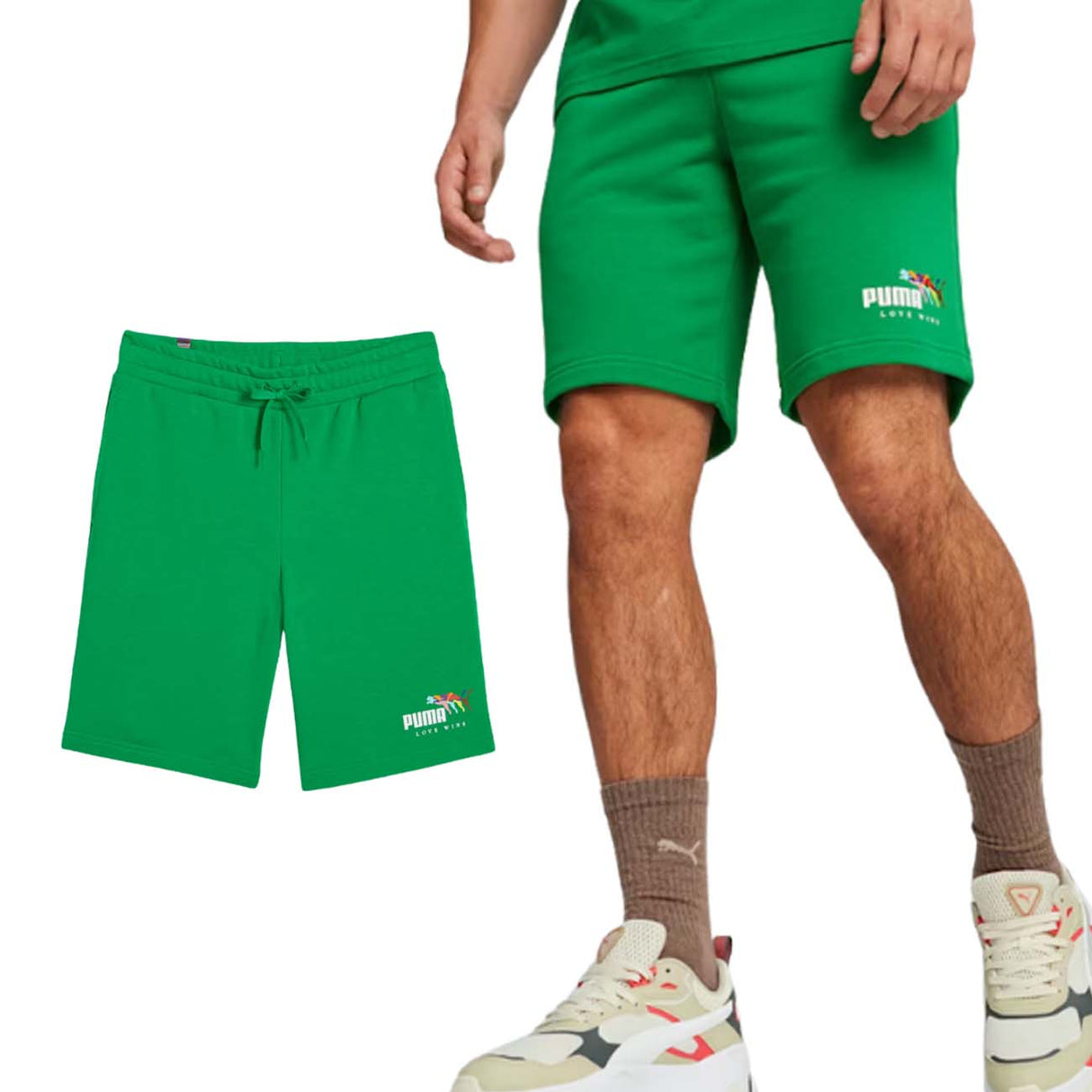 PANTALONCINO PUMA 680002 36 ESS+LOVE WINS COTONE VERDE