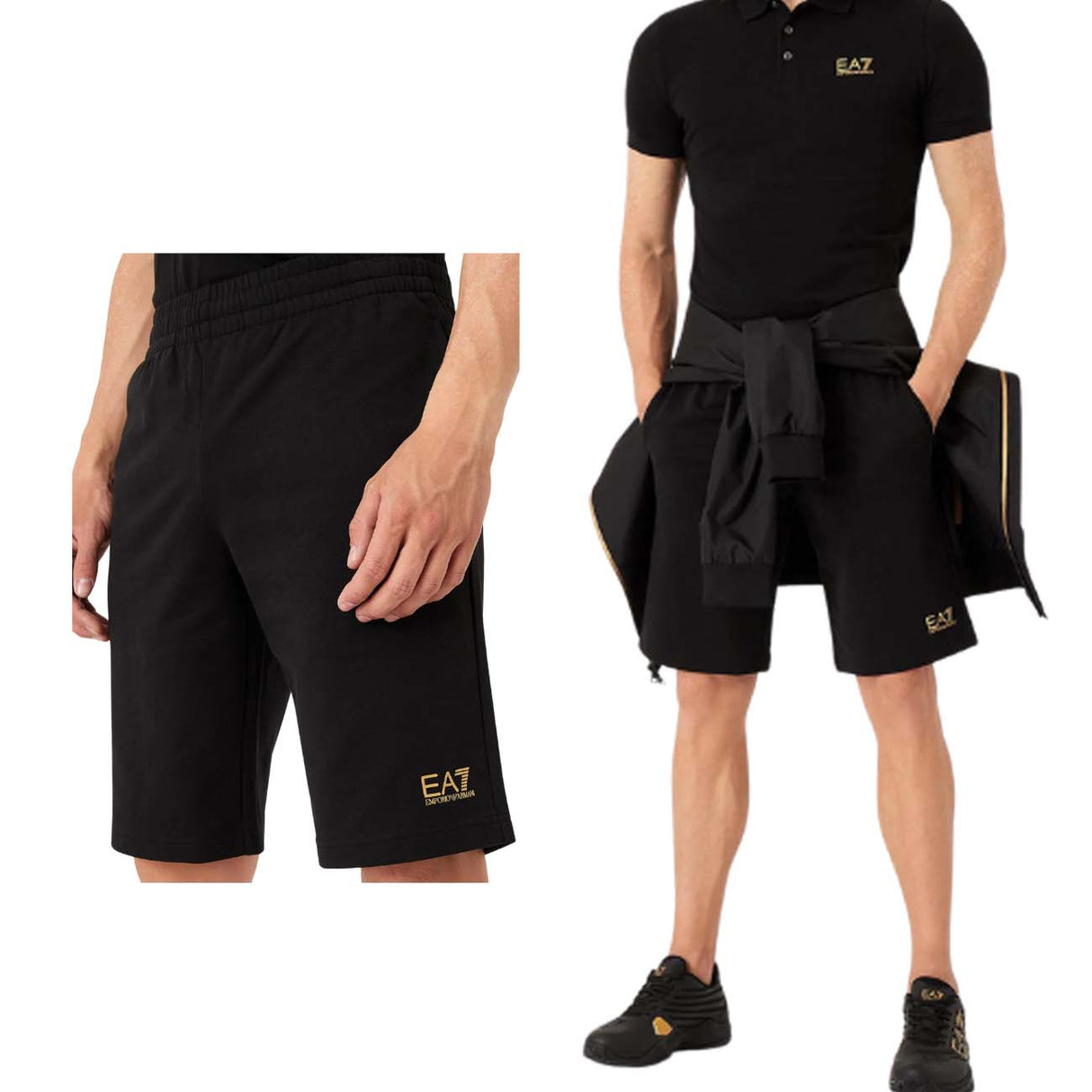 PANTALONCINO ARMANI EA7 E24 8NPS02 PJ05Z 0208 NERO COTONE