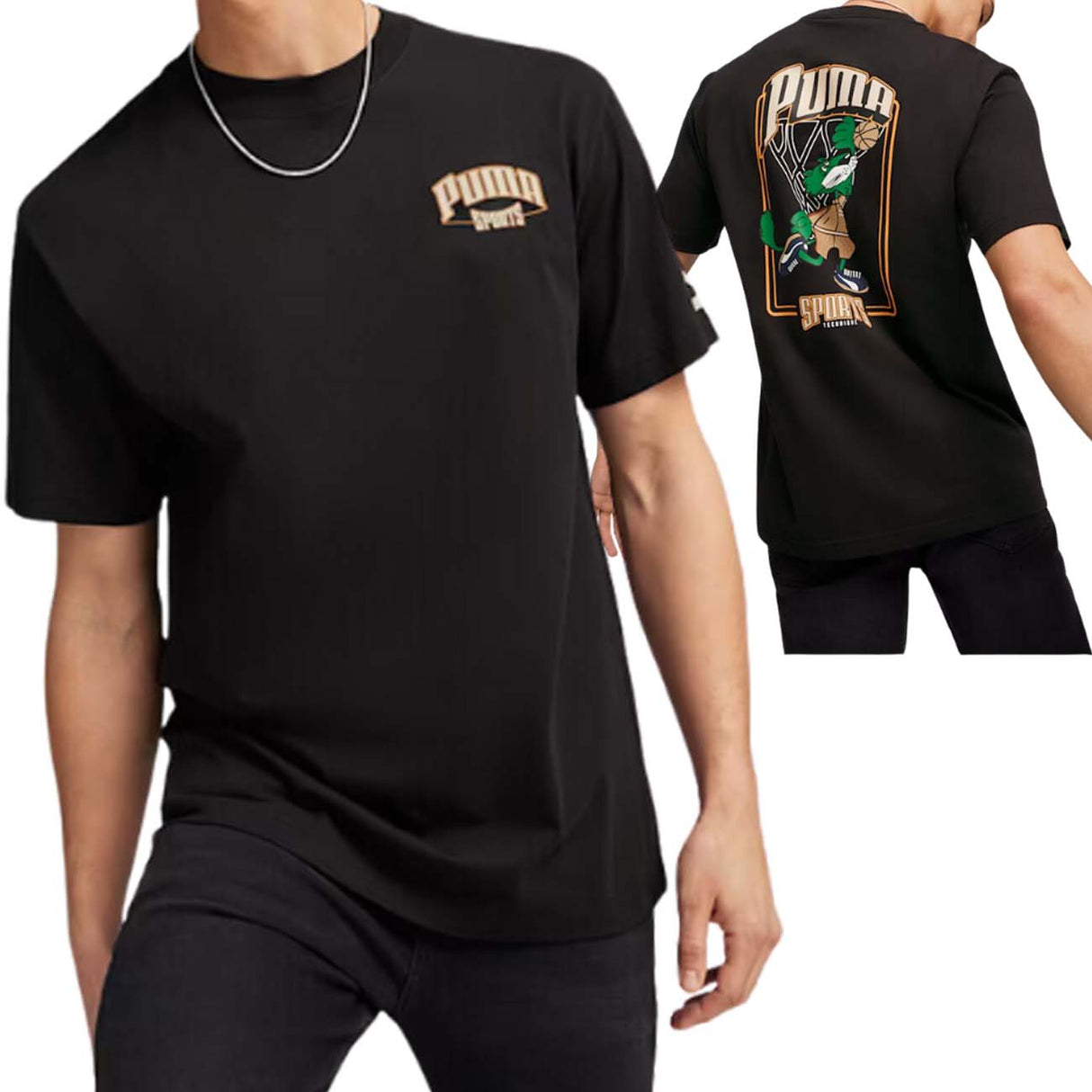 T-SHIRT PUMA 624395 01 GRAFICA PUMA TEAM COTONE NERO