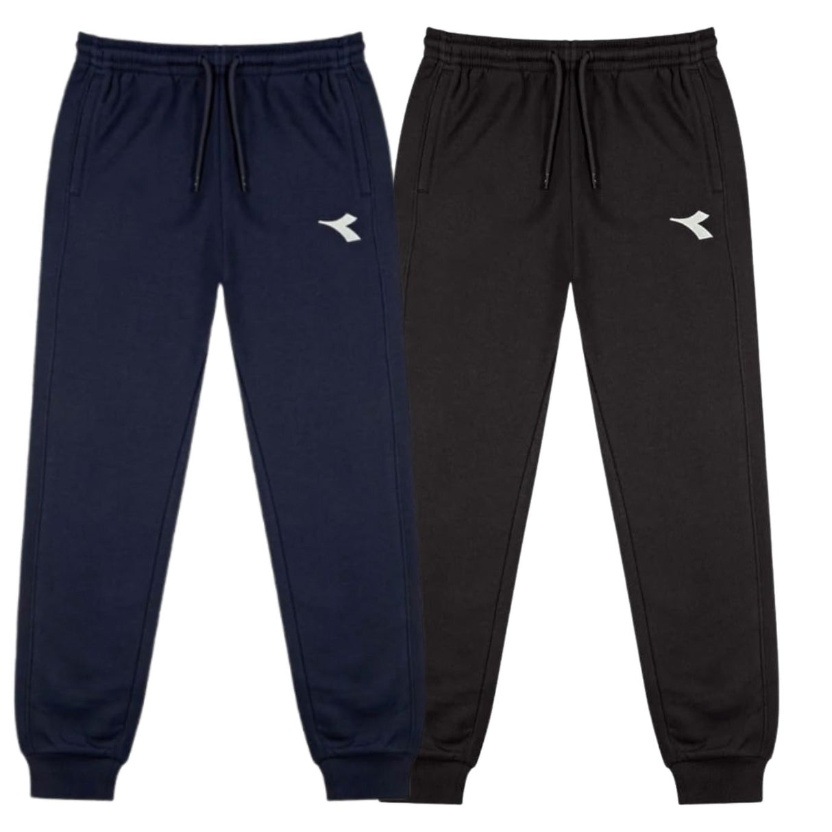 PANTALONE DIADORA 181743 ESS SPORTS NERO BLU COTONE GARZATO