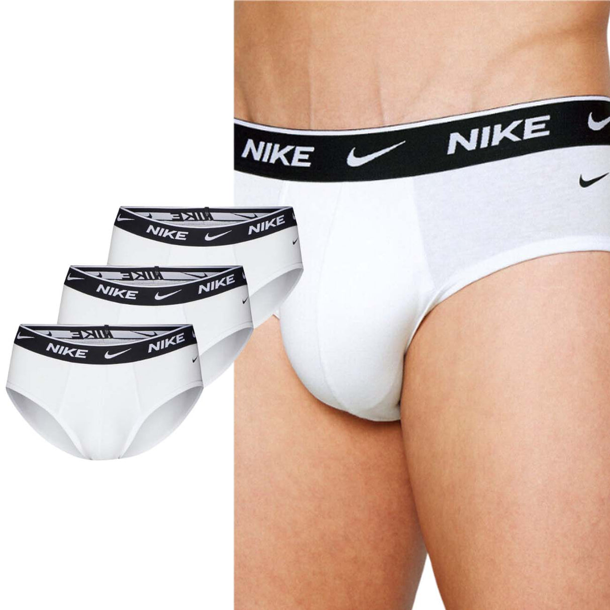 NIKE MEN'S SLIP 0000KE1006 100 EVERDAY COTTON 3 PAIRS