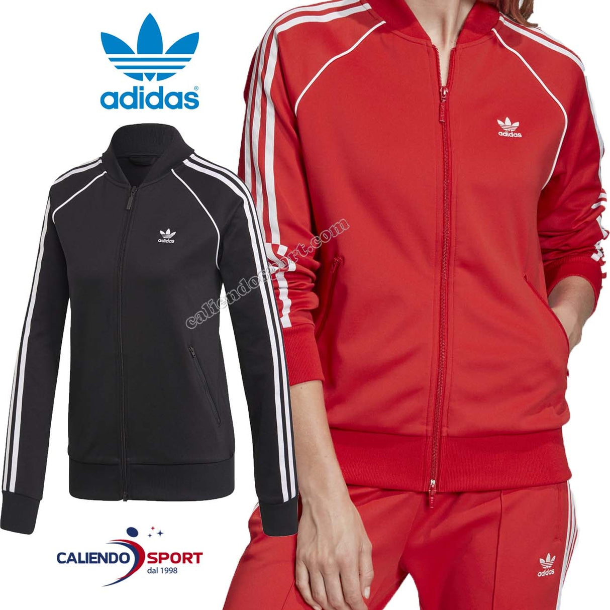VESTE ADIDAS FEMME FM3288 FM3313 VESTE DE SURVÊTEMENT SST NOIR ROUGE