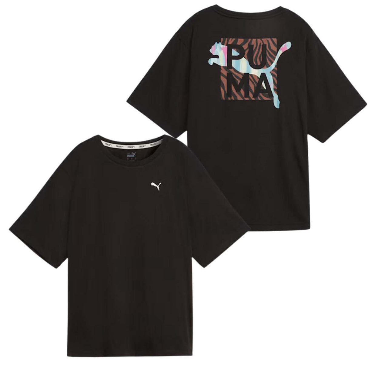 T-SHIRT DONNA PUMA 524821 01 ANIMAL REMIX NERO