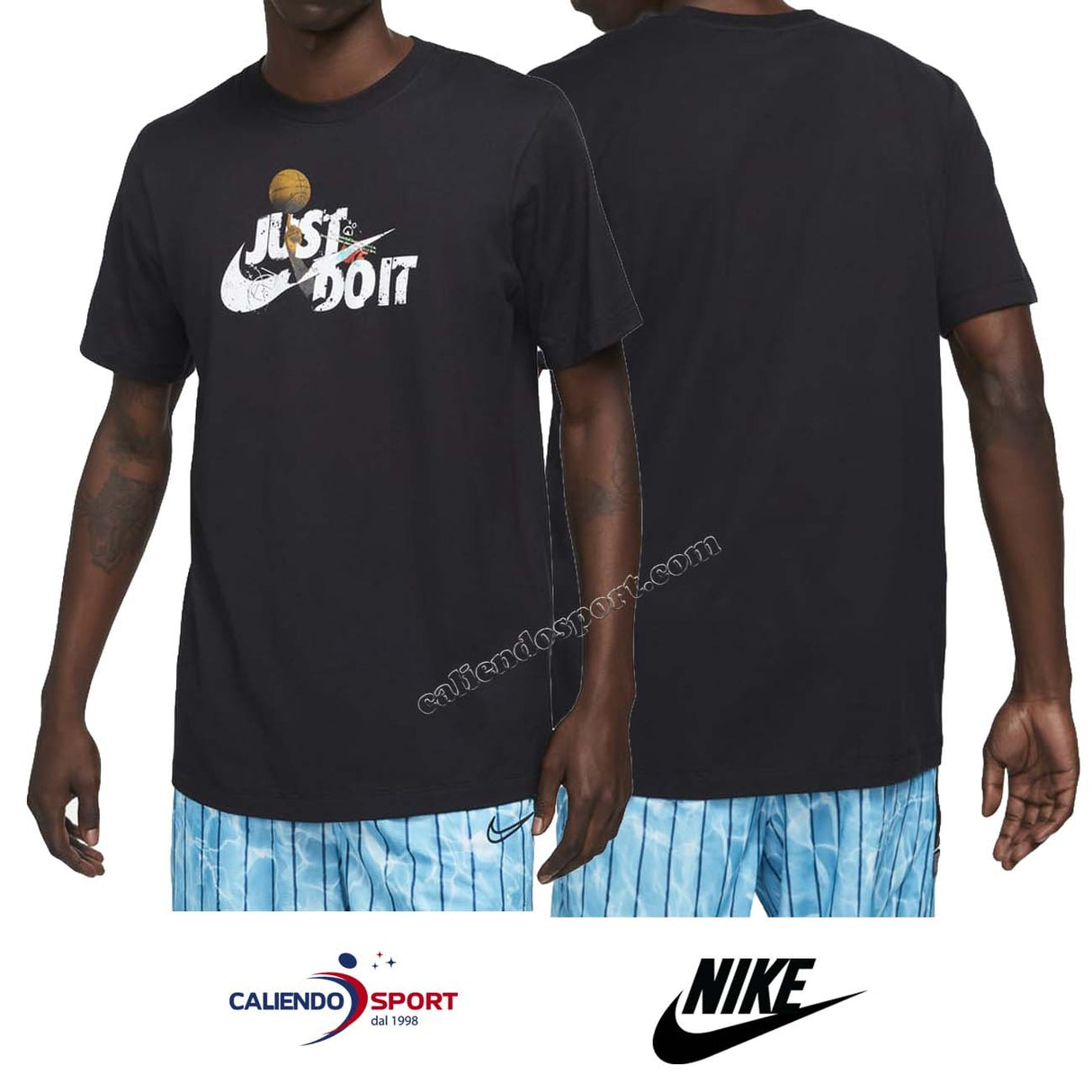 NIKE T-SHIRT DB5984 010 BLACK COTTON JUST DO IT