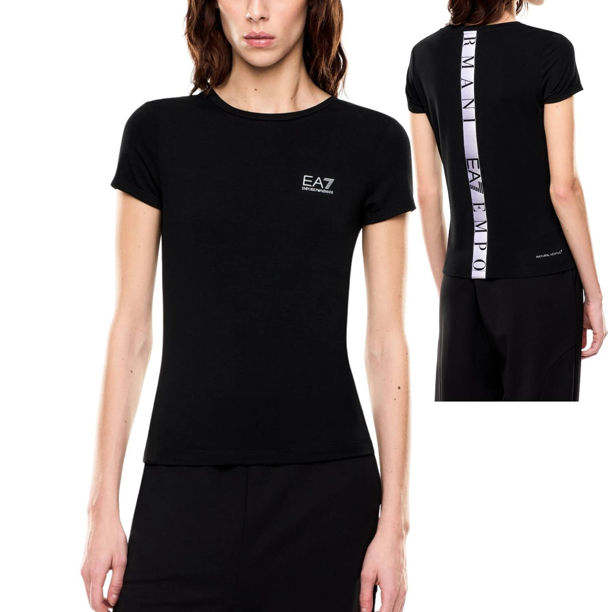 T-SHIRT DONNA ARMANI EA7 E26 7W001149 AF12945 UC001 NERO