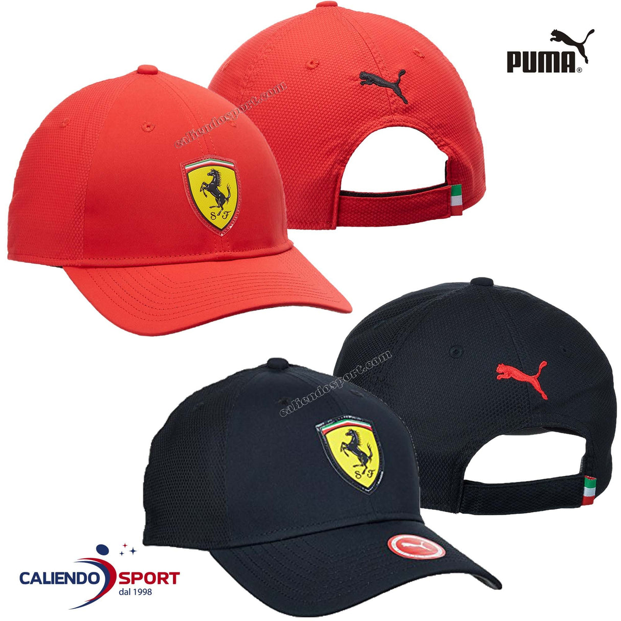 CAPPELLO FERRARI 021046 ROSSO NERO BERRETTO VISIERA RIGIDA