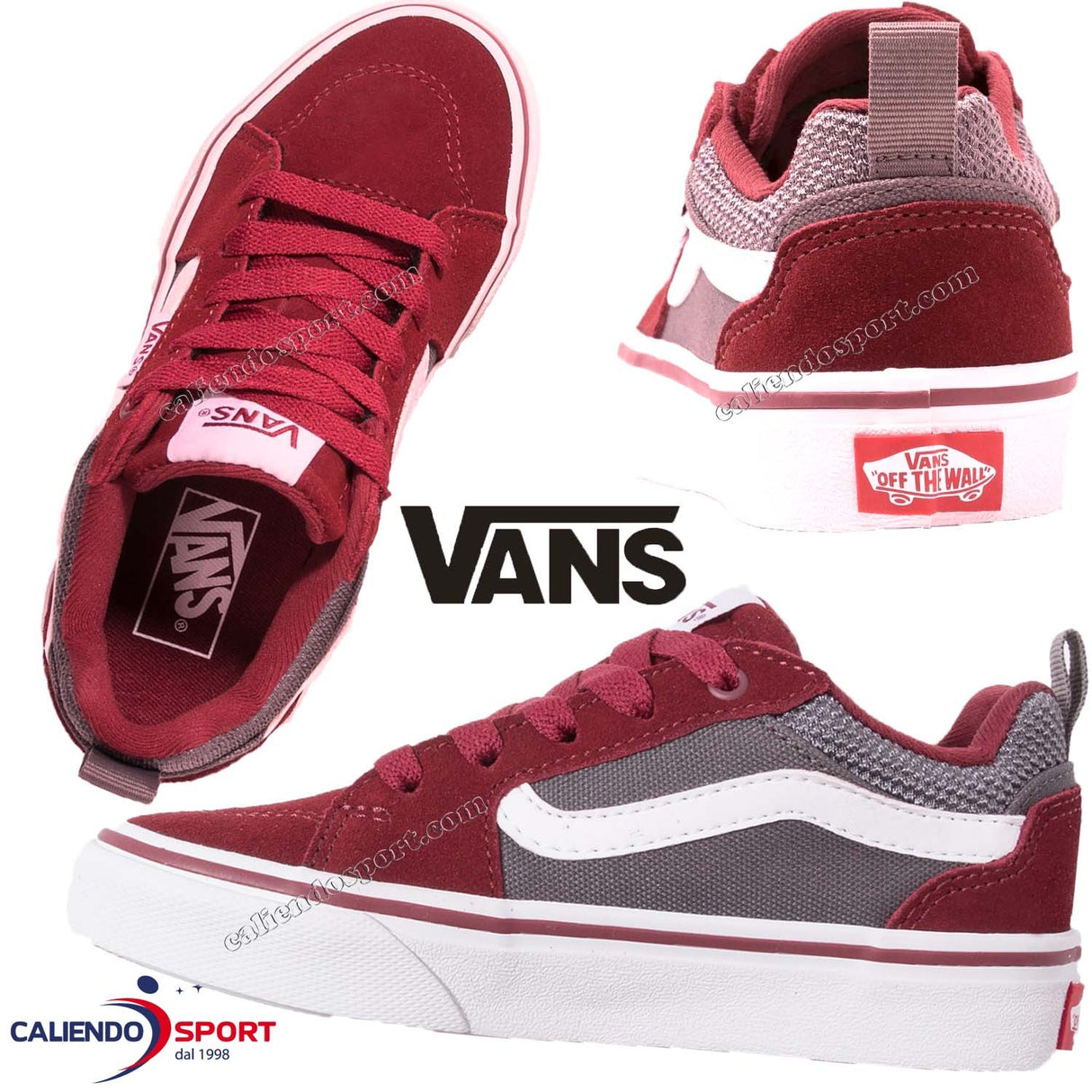 -VANS SHOES MEN WOMEN VN0A3MTJT2M1 FILMORE BORDO'LOW SUEDE SNEAKER